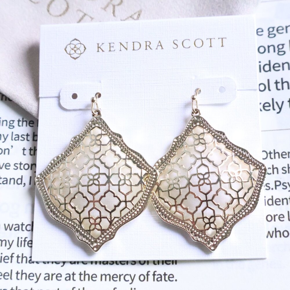 Kendra Scott Kirsten Gold Filigree Drop Earrings